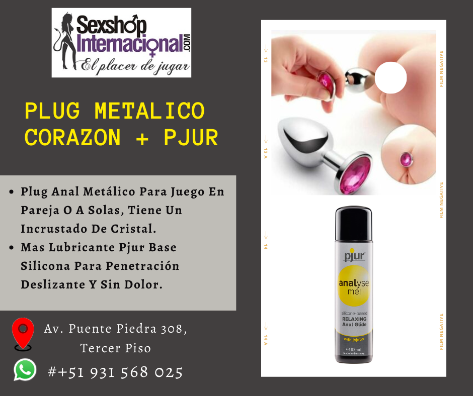 PLUG METALICO DE CORAZON CON PJUR ANALYSE SEXSHOP PTE PIEDRA